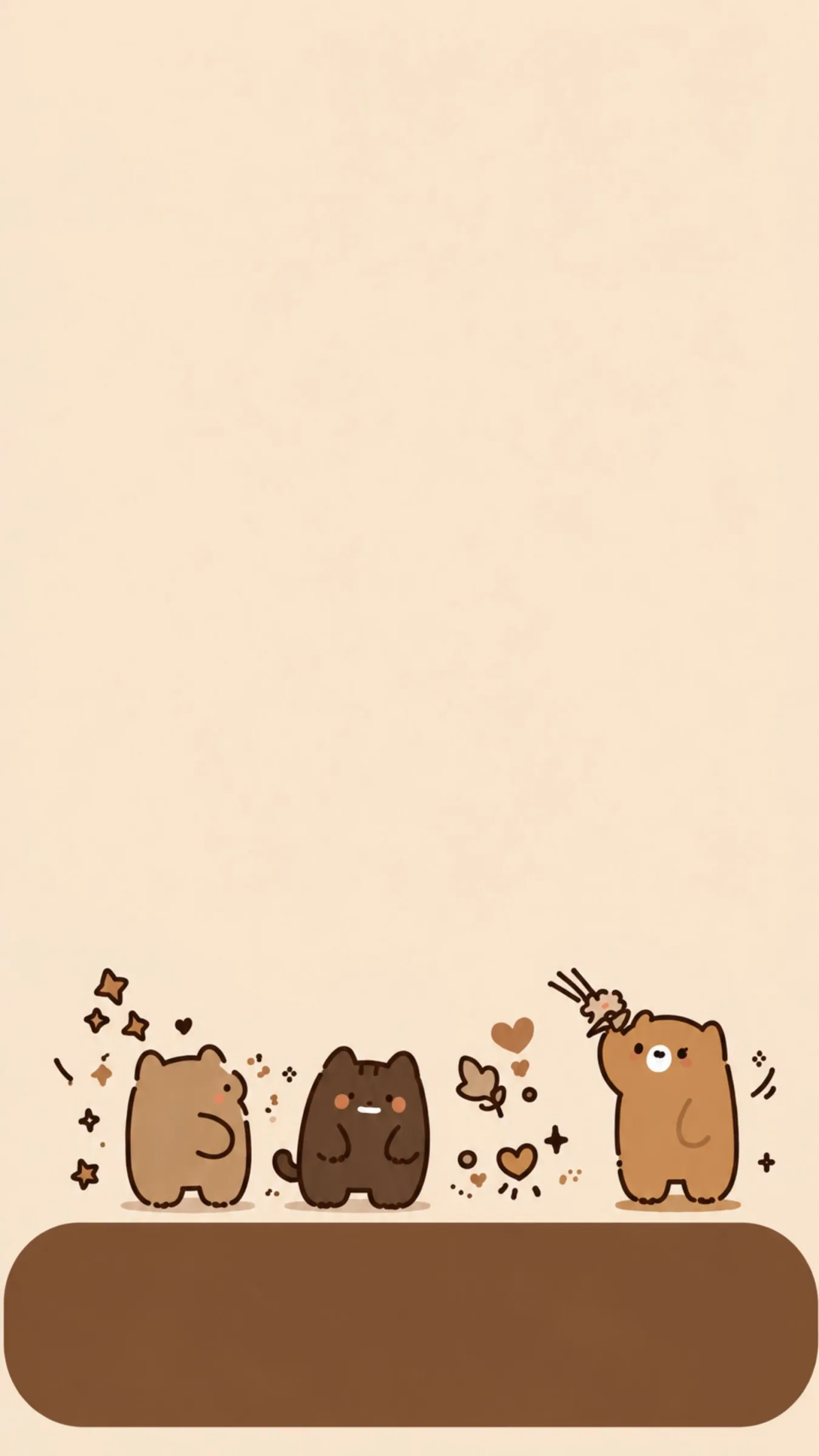 Matching Brown Teddy Bear Wallpapers for Couples | Cute Aesthetic Dual Phone Backgrounds (4K) Home Screen